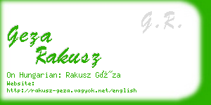 geza rakusz business card